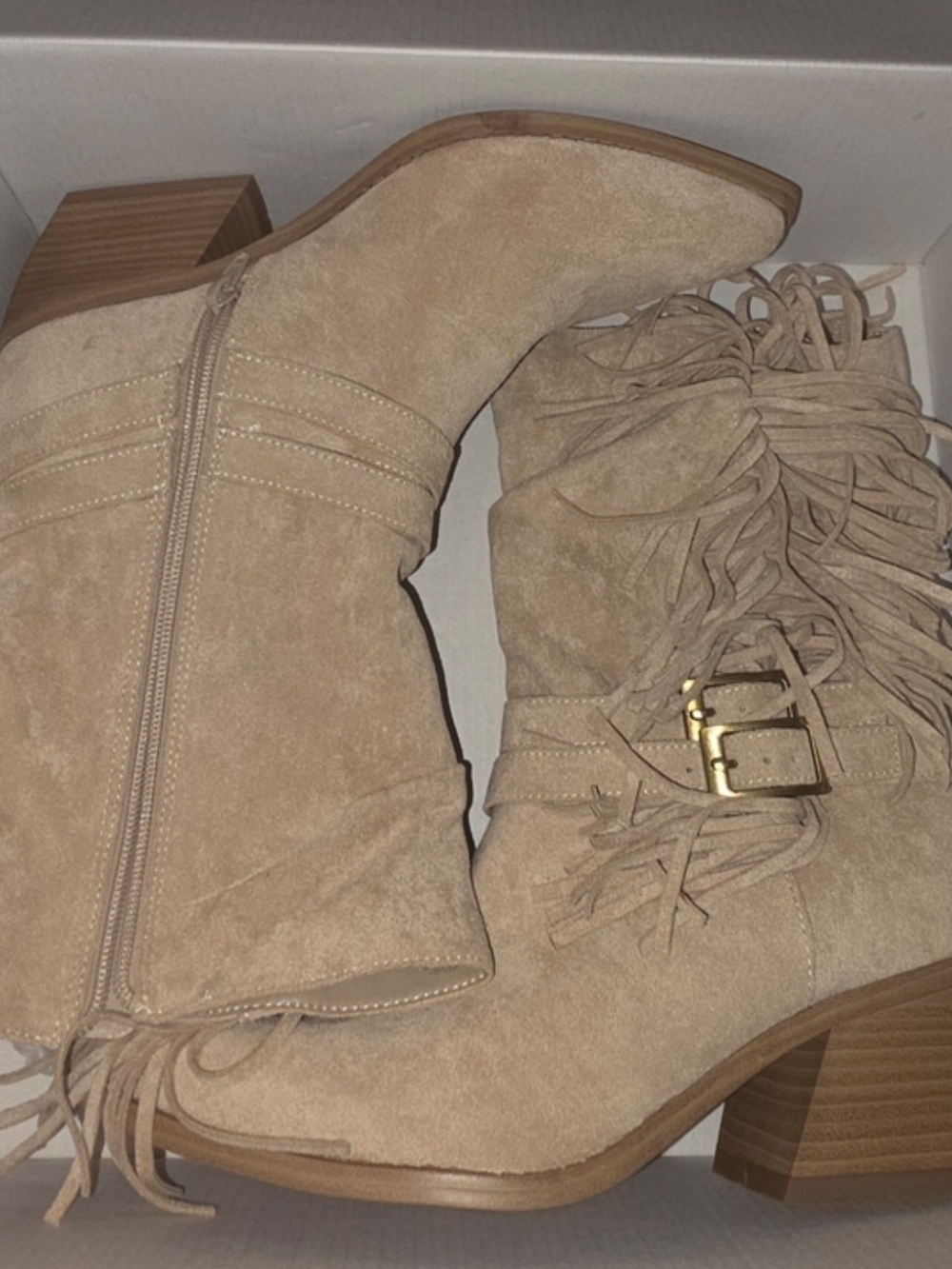 Madden NYC Women's Faux Suede Fringe Boots Size 8 BNIB - Picture 14 of 14